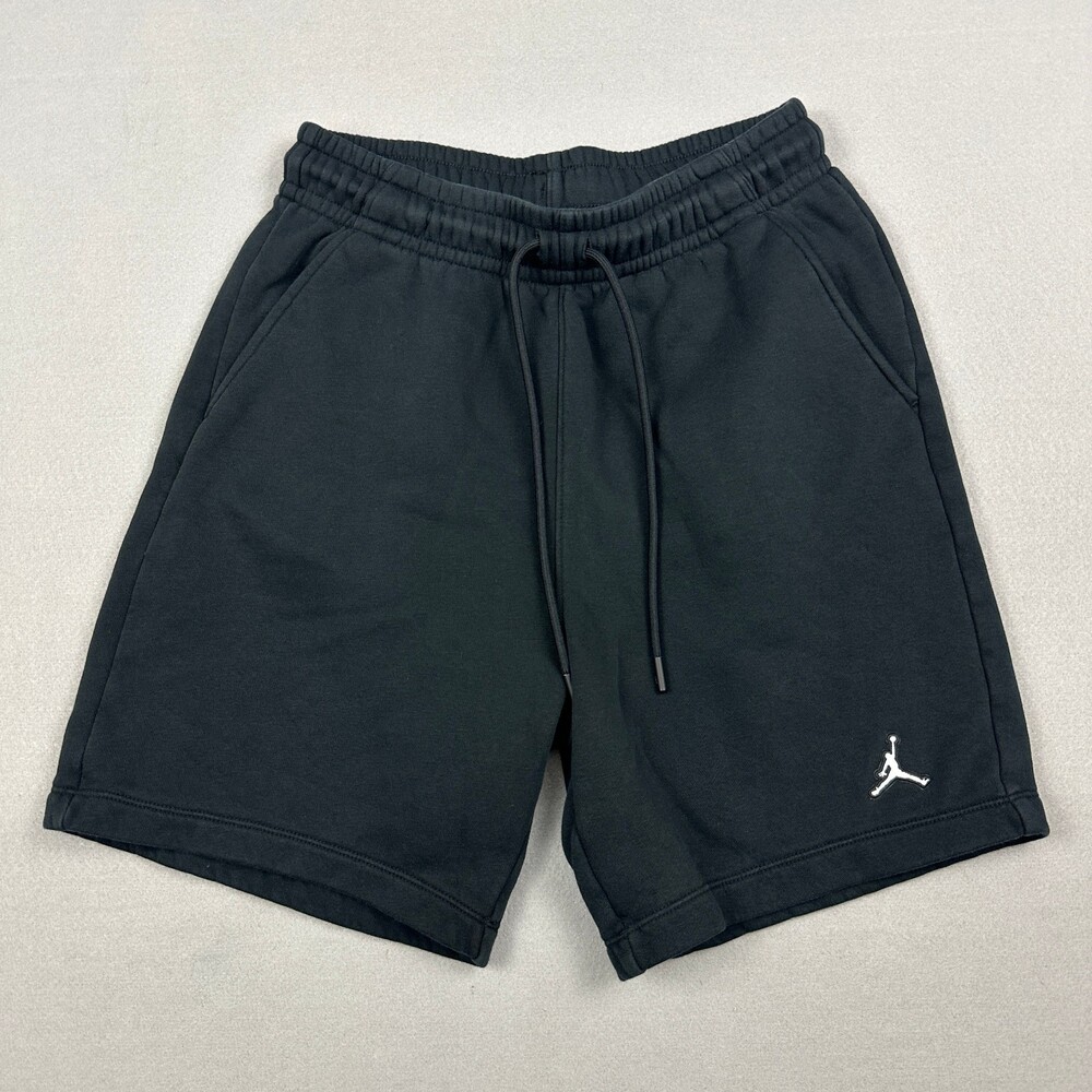 Jordan Shorts Men Small Black Jumpman Sweatshorts Drawstring Above Knee Pocket S
